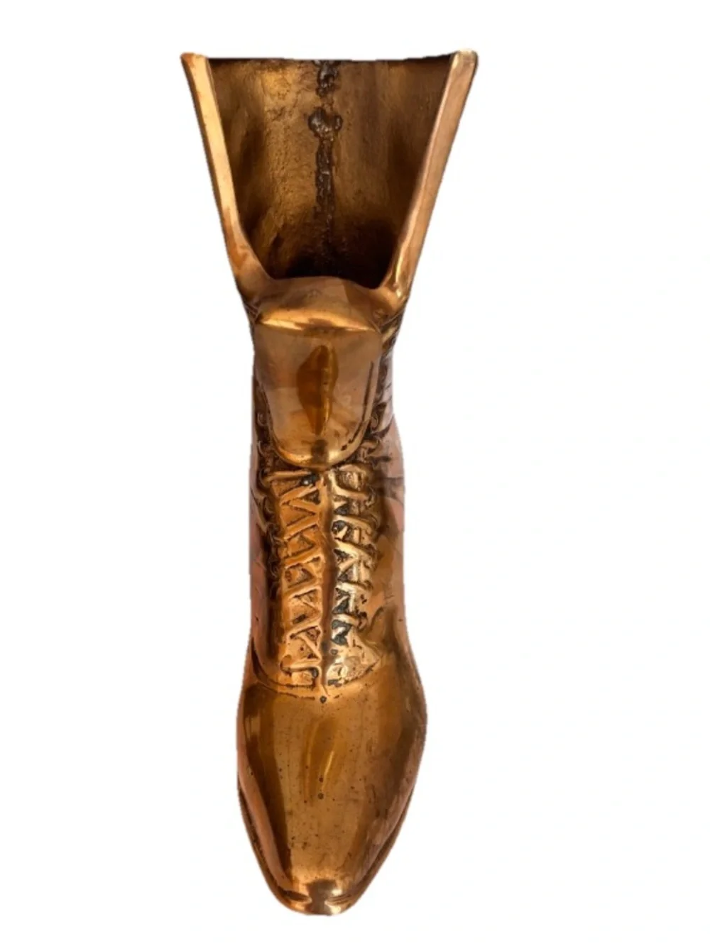 Victorian Vintage Brass Boot Planter Shelf Decor MCM Hollywood Regency Art Deco - Picture 2 of 10